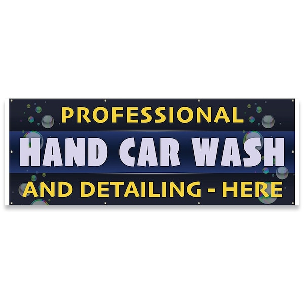 Professional Car Wash and Detailing Here Banner Concession Stand Food Truck Single Sided